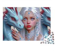 la Reine Dragon_6 Puzzle 1000 Pièces en Carton Épais Et Robuste,Jeu De Puzzle Classique Maintenir De La Mémoire pour Une Soirée Entre Amis,Ambiance Cocooning Hiver 70x50cm/1000pcs