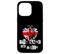 La Reine Elizabeth II Dieu Sauve la Reine Punk Memoriam Love Coque pour iPhone 14 Pro Max