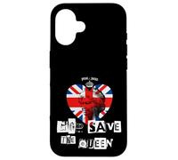 La Reine Elizabeth II Dieu Sauve la Reine Punk Memoriam Love Coque pour iPhone 16