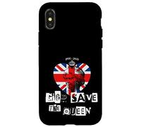 La Reine Elizabeth II Dieu Sauve la Reine Punk Memoriam Love Coque pour iPhone X/XS