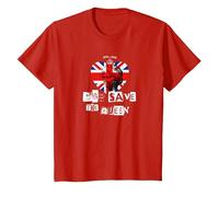 La Reine Elizabeth II Dieu Sauve la Reine Punk Memoriam Love T-Shirt, Enfant, Rouge, 2 Ans