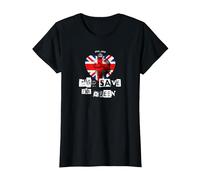 La Reine Elizabeth II Dieu Sauve la Reine Punk Memoriam Love T-Shirt, Femme, Noir, XS