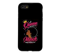 La Reine est née en Mars. Design d'anniversaire pour Femme Afro Coque pour iPhone SE (2020) / 7/8