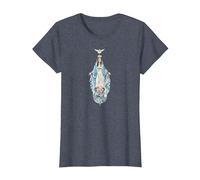 La Reine et la Mère de la Fin Times Notre Dame Vierge Marie T-Shirt, Femme, Bleu Chiné, L