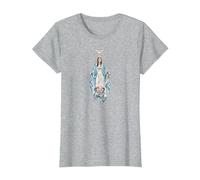 La Reine et la Mère de la Fin Times Notre Dame Vierge Marie T-Shirt, Femme, Gris Chiné, XXL