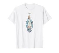 La Reine et la Mère de la Fin Times Notre Dame Vierge Marie T-Shirt, Homme, Blanc, L