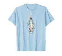 La Reine et la Mère de la Fin Times Notre Dame Vierge Marie T-Shirt, Homme, Bleu Céleste, 3XL