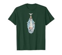 La Reine et la Mère de la Fin Times Notre Dame Vierge Marie T-Shirt, Homme, Vert Forêt, L