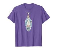 La Reine et la Mère de la Fin Times Notre Dame Vierge Marie T-Shirt, Homme, Violet Chiné, S