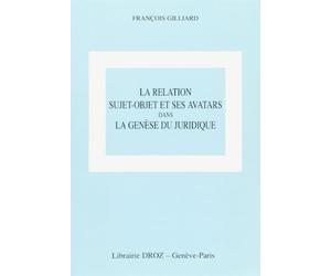 La relation sujet objet et ses avatars dans la genese juridique