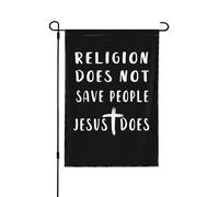 La Religion Ne Sauve Pas Les Hommes. Jésus Drapeaux Suspendre Drapeaux De Jardin Avec Œillets Bannière Pour Clubs Intérieure Toutes Les Saisons 30X45cm
