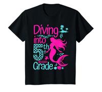 La rentrée Scolaire pour Enfants sur Le thème de la sirène sous la mer de 5e année T-Shirt