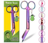 La Repera de Enfermera® Ciseaux d'infirmière premium Bécane de canard et pointe ronde professionnelle, idéal cadeau infirmière (RAINBOW DREAM)