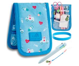 La Repera de Enfermera® Protège-poches Infirmerie + Porte-ciseaux d'infirmière + Stylo 6 couleurs + Bracelet | Organisateur de sacs | Accessoires infirmières TCAE vétérinaire (BLUE NURSEES)