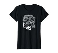 La réponse est 42, génie, Nerd, Science T-Shirt Graphique avec Valeur, Femme, Noir, S