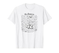 La réponse est 42, génie, Nerd, Science T-Shirt Graphique avec Valeur, Homme, Blanc, M