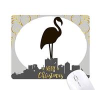 la représentation animale black flamingo mignon la nuit de noël, tapis de souris en caoutchouc