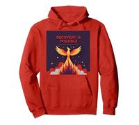 La Reprise est Possible Phoenix Rising Inspirational Sweat à Capuche, Unisexe pour Adultes, Rouge, XL