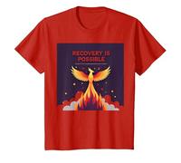 La Reprise est Possible Phoenix Rising Inspirational T-Shirt, Enfant, Rouge, 3 Ans