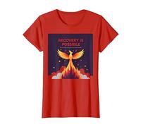 La Reprise est Possible Phoenix Rising Inspirational T-Shirt, Femme, Rouge, 3XL