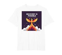 La Reprise est Possible Phoenix Rising Inspirational T-Shirt, Homme Grandes Tailles, Blanc, 2X Tall