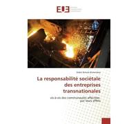 La responsabilité sociétale des entreprises transnationales - Didier Bimule Buhendwa - Universitaires Europeennes - broché - Essai