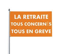 La Retraite Tous ConcernÉs,Tous En Greve Drapeau 0,9 x 1,5 m Bannière extérieure Home House Yard Sign Flags Contre la réforme des retraites