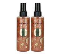 LA RIVE Bright Glow - Body Mist Brume parfumée pour le corps Paillettes LOT 2 X 200ml