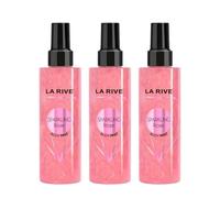 LA RIVE Spray scintillant Brume parfumée pour le corps Paillettes LOT 3 X 200ml
