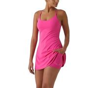 La robe active dos nu ultime avec contrôle du ventre, conçue pour les mouvements et les pauses faciles dans la salle de bain, robe dos nu, robe d'exercice d'entraînement, rose, L