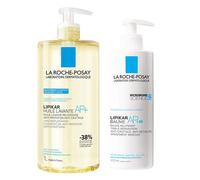 La Roche-Posay Lipikar Routine Peau Sèche Huile Lavante AP+ Anti-Irritation 1L & Baume AP+M Triple Réparation 400ml