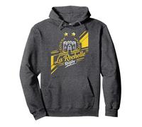 La Rochelle 2 Étoiles Rugby Supporter Rochelais Cadeau Sweat à Capuche, Unisexe pour Adultes, Chiné Foncé, M