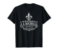 La Rochelle Aunis France Décoration Fleur de Lis Blanc T-Shirt Graphique avec Valeur