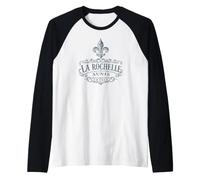 La Rochelle Aunis France Ornée Fleur de Lis Bleu Marine Manche Raglan