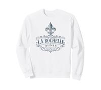La Rochelle Aunis France Ornée Fleur de Lis Bleu Marine Sweatshirt