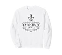 La Rochelle Aunis France Ornée Fleur de Lis Noir Sweatshirt