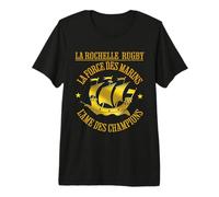 La Rochelle Rugby Maillot Supporter L a Force des Marins T-Shirt Haut de Gamme