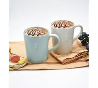 La Rochère Abeille Lot de 2 mugs à anse Abeille - Bleu - 520 ml - Tasse à café avec relief d'abeille - Céramique - Passe au lave-vaisselle et au micro-ondes