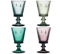 La Rochère-Coffret de 4 verres à vin en 4 couleurs-ABEILLE-Origine France Garantie