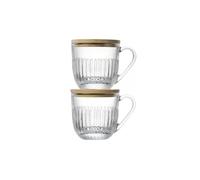 Coffret de 2 tasses avec couvercles OUESSANT /sous tasses en bambou La Rochère