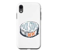 La rondelle de Jeu de Mots Amusante s'arrête Ici Coque pour iPhone XR