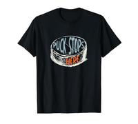 La rondelle de Jeu de Mots Amusante s'arrête Ici T-Shirt Graphique avec Valeur