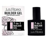 La Rosa 7-en-1 BUILDER GEL dans une bouteille - Gel UV - NUDE pour la conception des ongles et le nail art, constructeur d'extensions faciles à utiliser, gel couvrant - verre rose - 15 ml