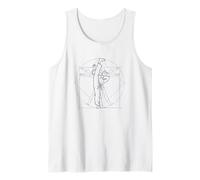 La rotonde de Vitruve Donne Un Coup de Pied au Taekwondo Débardeur