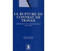 La Rupture Du Contrat De Travail - Chronique De Jurisprudence 2002-2005