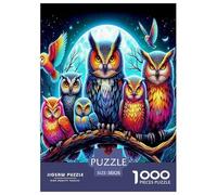 La Sagesse est Hibou Puzzle 1000 Pieces Cadeau Unique Animaux colorés Jeu Éducatif Challenge Toy À De Qualité Supérieure Peinture Art pour Adultes Et Enfants À Partir De 12 Ans 38x26cm/1000pcs
