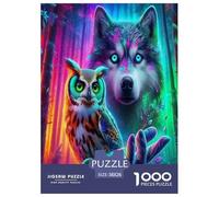 La Sagesse est Hibou Puzzle 1000 Pièces Educa Jeu D'Intelligence Décoration Intérieure Dessin animé Animaux colorés Jeu Éducatif Challenge Toy Adultes Et Enfants À Partir De 14 Ans 38x26cm/1000pcs