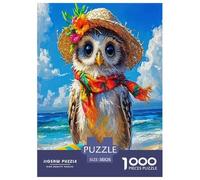 La Sagesse est Hibou Puzzles 1000 Pièces Cadeau Unique Dessin animé Animaux colorés Jeu Éducatif Challenge Toy À De Qualité Supérieure Peinture Art pour Adultes Et Enfants 38x26cm/1000pcs