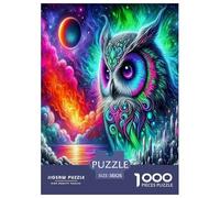 La Sagesse est Hibou Puzzles 1000 Pièces Cadeau Unique Dessin animé Animaux colorés Jeu Éducatif Défi Jouet À De Qualité Supérieure Peinture Art pour Adultes Et Enfants 38x26cm/1000pcs