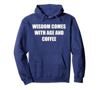 La Sagesse Vient avec l'âge et Le café Sweat à Capuche, Unisexe pour Adultes, Bleu Marine, XL